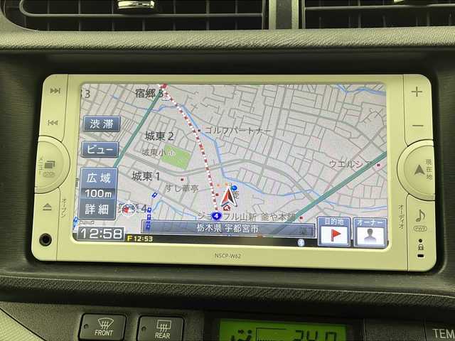 トヨタ アクア S 栃木県 2012(平24)年 10.7万km ブラックマイカ 禁煙車/純正ナビ/（BT/ワンセグ/AM/FM)/ETC/ステアリングスイッチ/オートライト/電動格納ミラー/純正フロアマット/プッシュスタート/スマートキー