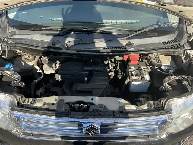 スズキ ワゴンＲ スティングレー X 佐賀県 2015(平27)年 10万km ブルーイッシュブラックパール3 衝突被害軽減システム/社外ナビ/・フルセグTV/BT/CD/DVD/純正14インチAW/運転席シートヒーター/HIDヘッドライト/オートライト/フォグランプ/プッシュスタート/スペアキー×１/保証書/取扱説明書