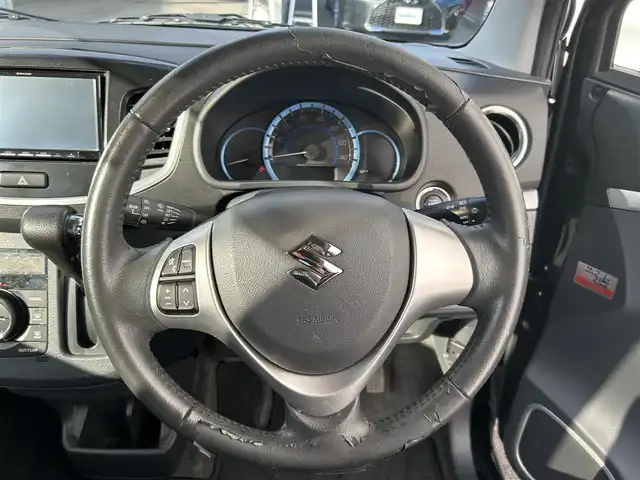 スズキ ワゴンＲ スティングレー X 佐賀県 2015(平27)年 10万km ブルーイッシュブラックパール3 衝突被害軽減システム/社外ナビ/・フルセグTV/BT/CD/DVD/純正14インチAW/運転席シートヒーター/HIDヘッドライト/オートライト/フォグランプ/プッシュスタート/スペアキー×１/保証書/取扱説明書