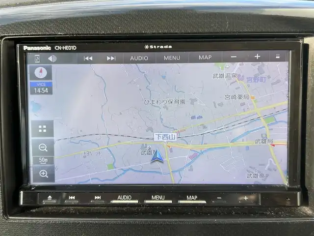 スズキ ワゴンＲ スティングレー X 佐賀県 2015(平27)年 10万km ブルーイッシュブラックパール3 衝突被害軽減システム/社外ナビ/・フルセグTV/BT/CD/DVD/純正14インチAW/運転席シートヒーター/HIDヘッドライト/オートライト/フォグランプ/プッシュスタート/スペアキー×１/保証書/取扱説明書