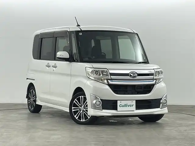 ダイハツ タント カスタム RS SA 福島県 2014(平26)年 5.6万km パールホワイトⅢ スマートアシスト/・衝突警報機能/衝突回避支援ブレーキ機能/・誤発進抑制制御機能（前方・後方）/・車線逸脱警報機能/・オートハイビーム/・先行車発進お知らせ機能/純正８インチナビ/・型番：NSZN-W64DB/・フルセグ/CD/DVD/SD/USB/BT/FM/AM/・バックカメラ/・ＥＴＣ/両側パワースライドドア/・後席サンシェード/革巻きステアリング/・ステアリングスイッチ/ＬＥＤヘッドライト/・フォグランプ/・オートライト/プッシュスタート/・スマートキー/電動格納ミラー/・ウィンカーミラー/純正フロアマット/純正ドアバイザー