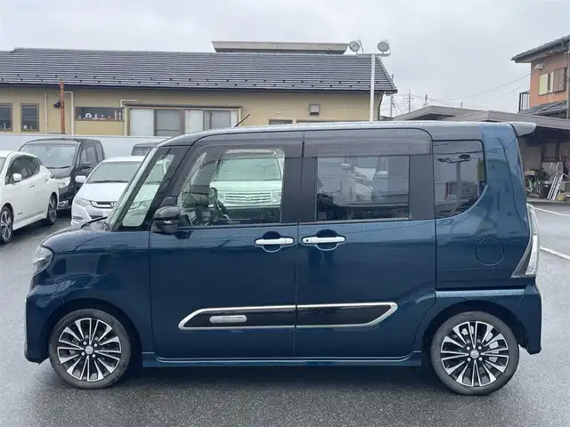 ダイハツ タント カスタム RS 山梨県 2019(令1)年 11.5万km ブラックマイカメタリック/レーザーブルークリスタルシャイン 2トーン (株)IDOMが運営する【じしゃロン甲府店】の自社ローン専用車両になります。こちらは現金またはオートローンご利用時の価格です。自社ローンご希望の方は別途その旨お申付け下さい/ターボ/衝突被害軽減システム/レーンキープアシスト/レーダークルーズコントロール/ハーフレザーシート/両側パワースライドドア/全方位カメラ/スマートキー２個/純正ワイドＳＤナビ・フルセグＴＶ/ＣＤ・ＤＶＤ・ＢＴ・ｉｐｏｄ接続可能/ＥＴＣ/純正ドライブレコーダー（DRN-H70W）/ＬＥＤオートライト/取扱説明書