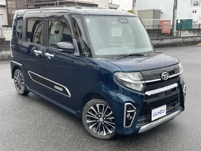 ダイハツ タント カスタム RS 山梨県 2019(令1)年 11.5万km ブラックマイカメタリック/レーザーブルークリスタルシャイン 2トーン (株)IDOMが運営する【じしゃロン甲府店】の自社ローン専用車両になります。こちらは現金またはオートローンご利用時の価格です。自社ローンご希望の方は別途その旨お申付け下さい/ターボ/衝突被害軽減システム/レーンキープアシスト/レーダークルーズコントロール/ハーフレザーシート/両側パワースライドドア/全方位カメラ/スマートキー２個/純正ワイドＳＤナビ・フルセグＴＶ/ＣＤ・ＤＶＤ・ＢＴ・ｉｐｏｄ接続可能/ＥＴＣ/純正ドライブレコーダー（DRN-H70W）/ＬＥＤオートライト/取扱説明書