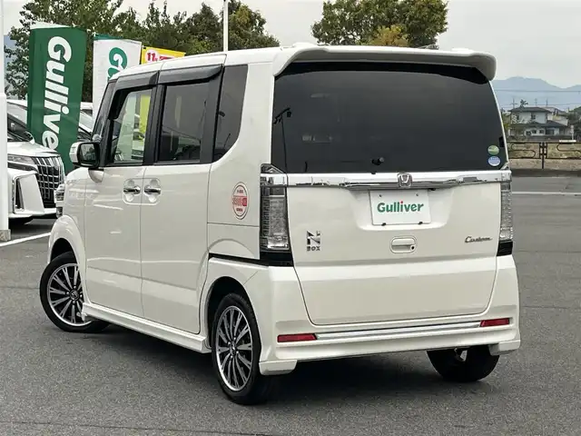 ホンダ Ｎ ＢＯＸ カスタム G ターボ Lパッケージ 奈良県 2016(平28)年 6.4万km プレミアムホワイトパールⅡ Panasonic9インチナビ（CN-F1D）/（フルセグ/BT/CD/DVD)/レーダークルーズコントロール/バックカメラ/パドルシフト/両側パワースライドドア/ハーフレザーシート/電動格納ミラー/オートライト/ETC/純正15インチAW/スペアキーX1