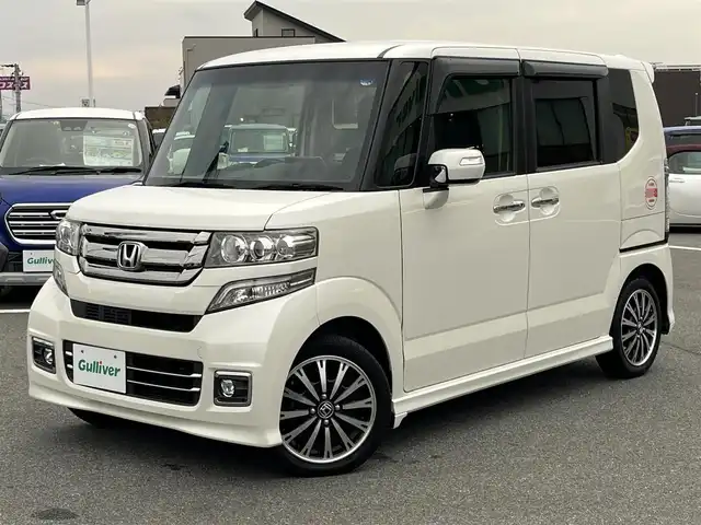 ホンダ Ｎ ＢＯＸ カスタム G ターボ Lパッケージ 奈良県 2016(平28)年 6.4万km プレミアムホワイトパールⅡ Panasonic9インチナビ（CN-F1D）/（フルセグ/BT/CD/DVD)/レーダークルーズコントロール/バックカメラ/パドルシフト/両側パワースライドドア/ハーフレザーシート/電動格納ミラー/オートライト/ETC/純正15インチAW/スペアキーX1
