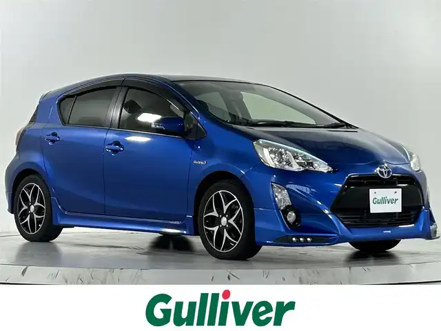 トヨタ アクア S 福島県 2014(平26)年 6.7万km コバルトブルーメタリック 純正7インチナビ/フルセグTV/Bluetooth/TRDエアロ/クルーズコントロール/横滑り防止装置/オートライト/HIDヘッドライト/フォグライト/ビルトインETC/運転席・助手席シートヒーター/社外16インチアルミホイール/純正フロアマット/ISOFIX対応シート/スマートキー/スペアキー×1/プッシュスタート/光軸調整ダイアル/電動格納ミラー