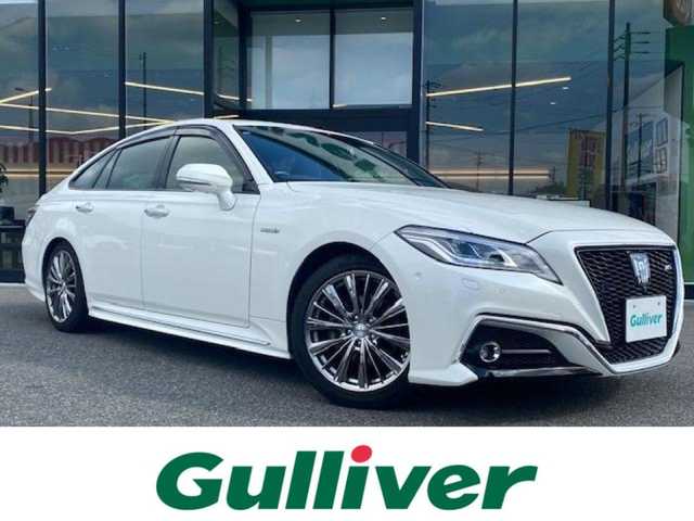 トヨタ クラウン ハイブリッド RS アドバンス 兵庫県 2018(平30)年 8.5万km ホワイトパールクリスタルシャイン 純正メーカーナビ/・BT/・AM/FM/・フルセグTV/パノラミックビューモニター/トヨタセーフティセンス/BSM/HUD/RCTA/RCD/コーナーセンサー/ステアリングヒーター/パワーシート/前後ドラレコ/シートヒーター/レーダークルーズコントロール/ビルトインETC/純正アルミ付きサマータイヤあり/パドルシフト