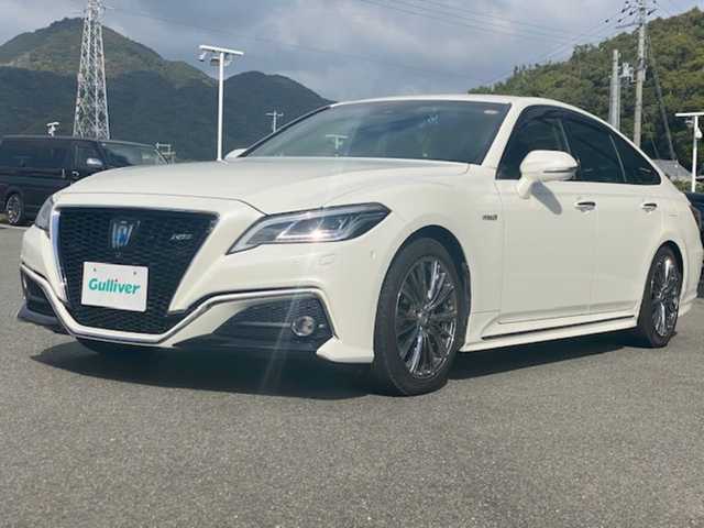 トヨタ クラウン ハイブリッド RS アドバンス 兵庫県 2018(平30)年 8.5万km ホワイトパールクリスタルシャイン 純正メーカーナビ/・BT/・AM/FM/・フルセグTV/パノラミックビューモニター/トヨタセーフティセンス/BSM/HUD/RCTA/RCD/コーナーセンサー/ステアリングヒーター/パワーシート/前後ドラレコ/シートヒーター/レーダークルーズコントロール/ビルトインETC/純正アルミ付きサマータイヤあり/パドルシフト