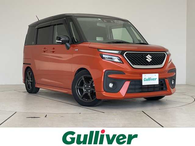 スズキ ソリオ バンディット HV MV 愛知県 2022(令4)年 2.5万km フレイムオレンジパールメタリック/ブラック2トーンルーフ 純正9型ナビ/全方位カメラ/両側パワースライドドア/シートカバー/クルーズコントロール/シートヒーター/バックカメラ/ヘッドアップディスプレイ/コーナーセンサー/柿本製マフラー/LEDヘッドライト/サーキュレーター/レーンキープアシスト/ドライブレコーダー/ETC/衝突軽減システム/フルセグ/CD DVD/Bluetooth/ステアリングスイッチ/スマートキー/プッシュスタート