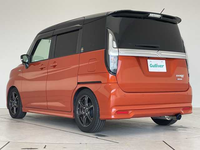 スズキ ソリオ バンディット HV MV 愛知県 2022(令4)年 2.5万km フレイムオレンジパールメタリック/ブラック2トーンルーフ 純正9型ナビ/全方位カメラ/両側パワースライドドア/シートカバー/クルーズコントロール/シートヒーター/バックカメラ/ヘッドアップディスプレイ/コーナーセンサー/柿本製マフラー/LEDヘッドライト/サーキュレーター/レーンキープアシスト/ドライブレコーダー/ETC/衝突軽減システム/フルセグ/CD DVD/Bluetooth/ステアリングスイッチ/スマートキー/プッシュスタート