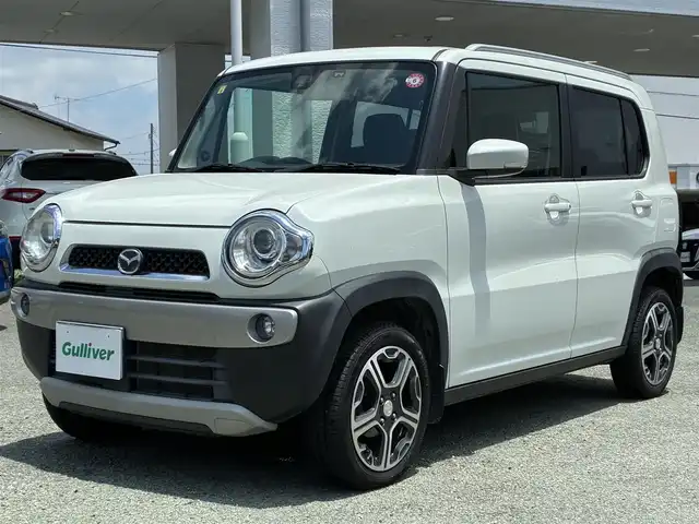 マツダ フレア クロスオーバー XS 熊本県 2014(平26)年 5.8万km ホワイトパール ワンオーナー/社外ナビ/【ワンセグ/CD/DVD/Bluetooth/ラジオ】/衝突被害軽減システム/アイドリングストップ/運転席シートヒーター/純正15インチAW/ドライブレコーダー（DRV-230）/ルーフレール/横滑り防止機能/オートライト/純正フロアマット/革巻きステアリング/保証書/取扱説明書