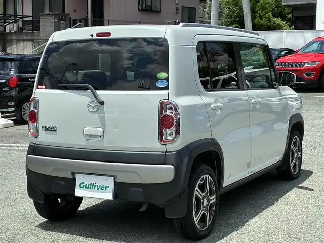 マツダ フレア クロスオーバー XS 熊本県 2014(平26)年 5.8万km ホワイトパール ワンオーナー/社外ナビ/【ワンセグ/CD/DVD/Bluetooth/ラジオ】/衝突被害軽減システム/アイドリングストップ/運転席シートヒーター/純正15インチAW/ドライブレコーダー（DRV-230）/ルーフレール/横滑り防止機能/オートライト/純正フロアマット/革巻きステアリング/保証書/取扱説明書