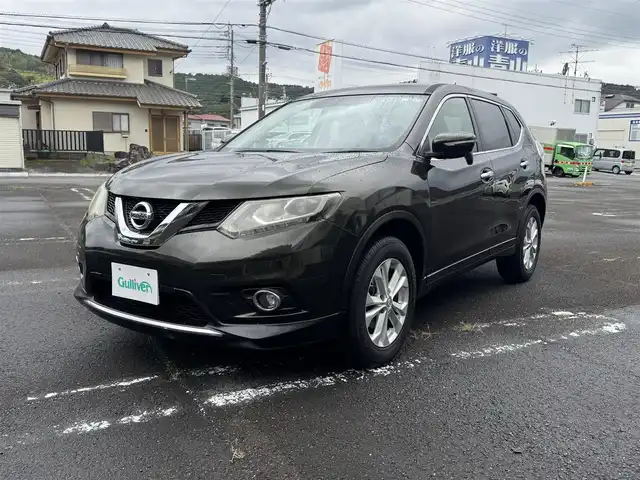 日産 エクストレイル 20X 静岡県 2014(平26)年 9.7万km チタニウムカーキ 4WD/社外HDDナビ（CN-HW860D)/フルセグTV/バックカメラ/ETC/ドライブレコーダー（ZDR016)/4WDモードスイッチ/ヒルディセントコントロール/前席シートヒーター/電動格納ミラー/フロアマット/ウィンカーミラー/フォグランプ/純正17インチAW/スマートキー（スペア有り）/プッシュスタート/取説