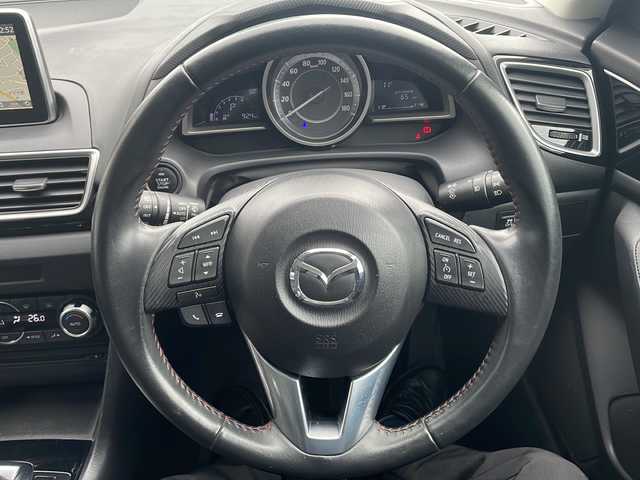 マツダ アクセラ スポーツ 15S 大阪府 2014(平26)年 6.4万km ディープクリスタルブルーマイカ 純正ナビ/BTオーディオ/フルセグテレビ/CD/DVD/バックカメラ/ETC/革巻きステアリング/純正AW（サマータイヤ）4本/純正フロアマット/ドアバイザー/オートライト/フォグランプ/クルーズコントロール/アイドリングストップ/スペアキー