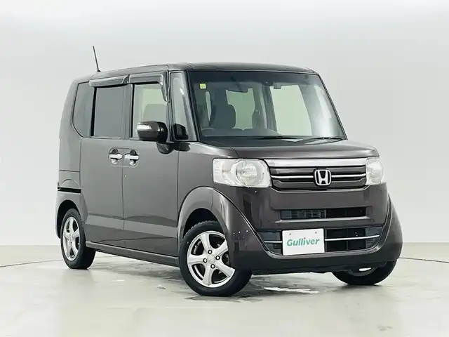 ホンダ Ｎ ＢＯＸ G Lパッケージ 福島県 2016(平28)年 7.1万km プレミアムディープモカパール CTBA/純正ナビ/・型番：VXM-174CSi/・ワンセグTV/Bluetooth/CD/・バックカメラ/・ETC/・ドライブレコーダー/左側パワースライドドア/ステアリングリモコン/プッシュスタート/・スマートキー/・スペアキー/ヘッドライトレベライザー/電動格納ミラー/純正フロアマット/スチールホイール付サマータイヤ積込/・155/65R14 3mm