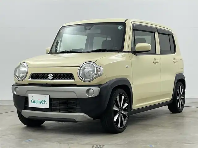 スズキ ハスラー G 岡山県 2016(平28)年 4.9万km シフォンアイボリーM メモリナビ（MDV-D503）/（CD/DVD/BT/フルセグ/USB)/シートヒーター（運転席/助手席）/スズキセーフティ/社外ツイーター/横滑り防止/１６インチＡＷ/プッシュスタート/アイドリングストップ/禁煙車/純正フロアマット/スマートキー×1