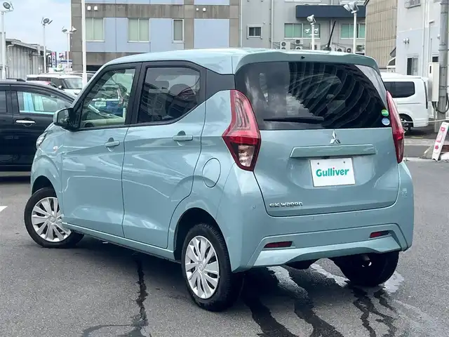 三菱 ｅＫワゴン M 島根県 2019(令1)年 8.5万km ミントブルーメタリック 社外メモリナビ　/Ｂｌｕｅｔｏｏｔｈ/バックカメラ　/ＥＴＣ　/前席シートヒーター　/前後コーナーセンサー　/衝突軽減ブレーキ　/横滑り防止装置/アイドリングストップ/純正フロアマット
