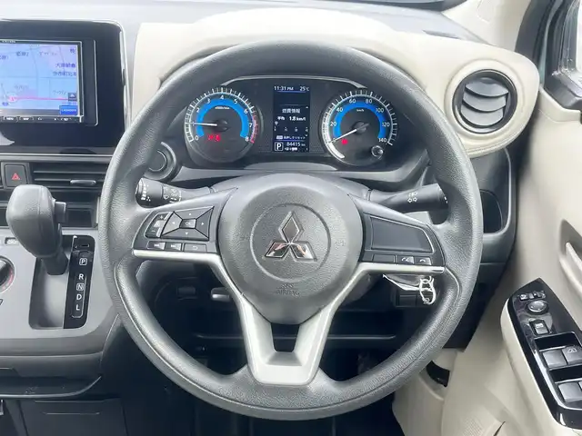三菱 ｅＫワゴン M 島根県 2019(令1)年 8.5万km ミントブルーメタリック 社外メモリナビ　/Ｂｌｕｅｔｏｏｔｈ/バックカメラ　/ＥＴＣ　/前席シートヒーター　/前後コーナーセンサー　/衝突軽減ブレーキ　/横滑り防止装置/アイドリングストップ/純正フロアマット