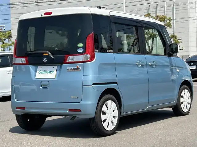 スズキ スペーシア X 岡山県 2013(平25)年 10.4万km フィズブルーパールメタリック/ホワイト 片側パワースライドドア　/ＥＴＣ　/ＡＡＣ　/エンジンスタートボタン　/アイドリングストップ　/ＵＳＢ入力端子　/パワーウィンドウ　/エアバックダブル　/ハロゲンライト　/ミュージックプレイヤー（ＡＵＸ）/ABS