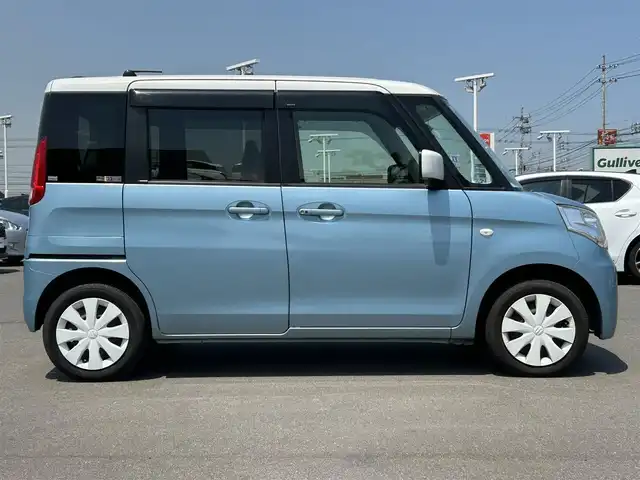 スズキ スペーシア X 岡山県 2013(平25)年 10.4万km フィズブルーパールメタリック/ホワイト 片側パワースライドドア　/ＥＴＣ　/ＡＡＣ　/エンジンスタートボタン　/アイドリングストップ　/ＵＳＢ入力端子　/パワーウィンドウ　/エアバックダブル　/ハロゲンライト　/ミュージックプレイヤー（ＡＵＸ）/ABS