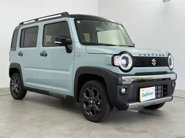 スズキ ハスラー タフワイルド 愛知県 2025(令7)年 0.2万km オフブルーメタリック/ブラック 2トーン スズキセーフティ/SUZUKIフロントグリルロゴ/純正9インチナビ/（CD/DVD/Bluetooth/フルセグTV）/全方位カメラ/ETC/本革巻ステアリング/ステアリングリモコン/シートヒーター/シートバックテーブル/ルーフレール/純正LEDライト/純正15インチAW/スペアキー/プッシュスタート