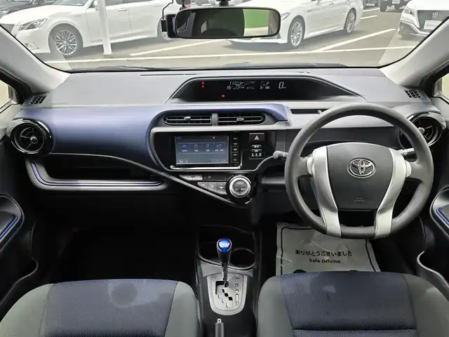 トヨタ アクア S 福岡県 2016(平28)年 18.5万km ライムホワイトパールクリスタルシャイン 純正メモリナビ（NSZT-W64）/（AM/FM/CD/BT/フルセグTV）/モデリスタエアロ（前・横・後・後下）/アイドリングストップ/プッシュスタートボタン/スマートキー/横滑り防止装置/純正フロアマット/純正LEDヘッドライト/社外１５インチアルミホイール/ETC/ドライブレコーダー
