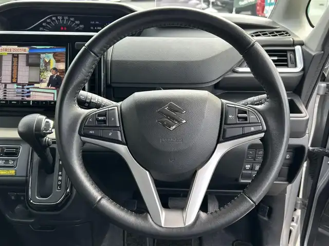 スズキ ソリオ HV MZ 長野県 2021(令3)年 3万km スターシルバーメタリック 社外ナビ（FM/AM、CD、DVD、BT、USB）/バックカメラ/フルセグテレビ/アイドリングストップ/両側パワースライドドア/前席シートヒーター/ビルトインETC/チップアップシート/レーンキープアシスト/盗難防止装置/後方コーナーセンサー/横滑り防止装置/LEDオートライト/ダブルサイドエアバック/エンジンスターター/純正１５AW/純正フロアマット/保証書、取扱説明書
