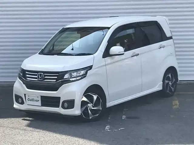 ホンダ Ｎ ＷＧＮ カスタム G ターボパッケージ 和歌山県 2015(平27)年 3.7万km プレミアムホワイトパール ワンオーナー/純正ナビ(VXM-155VSi)/CD・SD・BT・ワンセグTV/バックカメラ/ETC車載器/パドルシフト/クルーズコントロール/横滑り防止装置/HIDヘッドライト/アイドリングストップ/取説・保証書/プッシュスタート