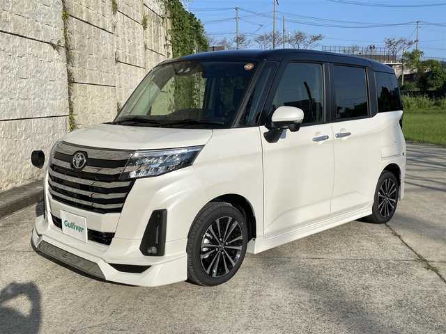 トヨタ ルーミー カスタムG－T 長崎県 2025(令7)年 0.1千km ブラックマイカメタリック/パールホワイト2トーン ワンオーナー/モデリスタエアロ（F/S/R下）/純正ディスプレイオーディオ/（Bluetooth/フルセグ）/全方位カメラ/衝突軽減システム/レーンアシスト/レーダークルーズ/両側パワースライドドア/電動格納ミラー/オートライト/スマートキー/プッシュスタート/純正15インチAW