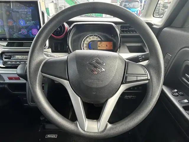 スズキ スペーシア HYBRID X 福島県 2018(平30)年 4.6万km ブリスクブルーM 社外アンドロイドディスプレイオーディオ/プッシュスタート/アイドリングストップ/両側パワースライドドア/D席シートヒーター/レーンキープアシスト/衝突軽減防止/横滑り防止/社外14インチAW/スペアキー１本/純正フロアマット/ドアバイザー/ETC