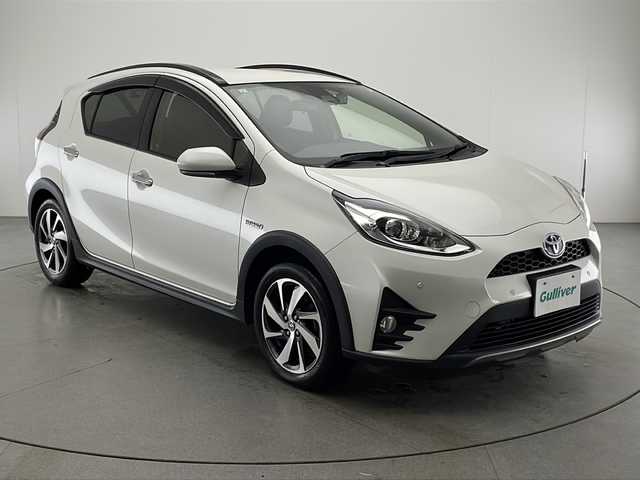 トヨタ アクア クロスオーバー グラム 宮崎県 2019(令1)年 6.3万km ホワイトパールクリスタルシャイン Toyota Safety Sense/〇プリクラシュセーフティ/〇レーンディパーチャーアラート/〇パーキングサポートブレーキ/〇クリアランスソナー/〇オートマチックハイビーム/〇先行車発進/純正9インチSDナビ/フルセグTV/CD/DVD/Bluetooth/バックカメラ/ビルトインETC/前後ドライブレコーダー