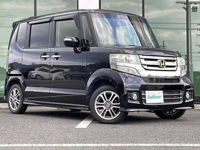 ホンダ Ｎ ＢＯＸ カスタム G Lパッケージ 福岡県 2016(平28)年 8万km スマートブラック 社外ナビ　フルセグ　DVD再生/バックカメラ/スマートキー/オートライト/アイドリングストップ/左側パワースライドドア/ビルトインETC/純正アルミホイル