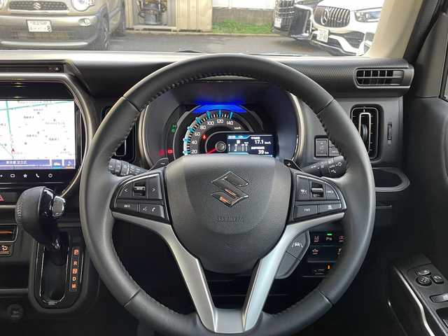 スズキ ハスラー Jスタイル Ⅱ ターボ 東京都 2023(令5)年 1.4万km オフブルーメタリック/ガンメタリック2トーンルーフ ワンオーナー/セーフティーサポート/純正メモリーナビフルセグTV/全方位モニター/衝突被害軽減システム/デュアルカメラブレーキシステム/誤発進抑制機能/車線育脱抑制機能/ふらつき警報機能/先行車発進お知らせ機能/アダプティブクローズコントロール/ハイビームアシスト/標識認識機能/後退時ブレーキシステム/後方誤発進抑制機能/アンチロックブレーキシステム/横滑り防止装置/スマートフォン連携システム/Bluetooth接続/キーレスプッシュスタートシステム/LEDヘッドライト/オートライト/クルーズコントロール/スペアキー/保証書＆取扱説明書付き