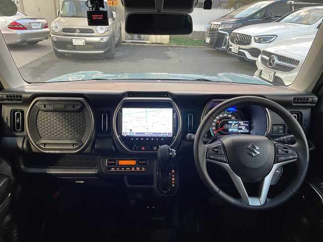 スズキ ハスラー Jスタイル Ⅱ ターボ 東京都 2023(令5)年 1.4万km オフブルーメタリック/ガンメタリック2トーンルーフ ワンオーナー/セーフティーサポート/純正メモリーナビフルセグTV/全方位モニター/衝突被害軽減システム/デュアルカメラブレーキシステム/誤発進抑制機能/車線育脱抑制機能/ふらつき警報機能/先行車発進お知らせ機能/アダプティブクローズコントロール/ハイビームアシスト/標識認識機能/後退時ブレーキシステム/後方誤発進抑制機能/アンチロックブレーキシステム/横滑り防止装置/スマートフォン連携システム/Bluetooth接続/キーレスプッシュスタートシステム/LEDヘッドライト/オートライト/クルーズコントロール/スペアキー/保証書＆取扱説明書付き