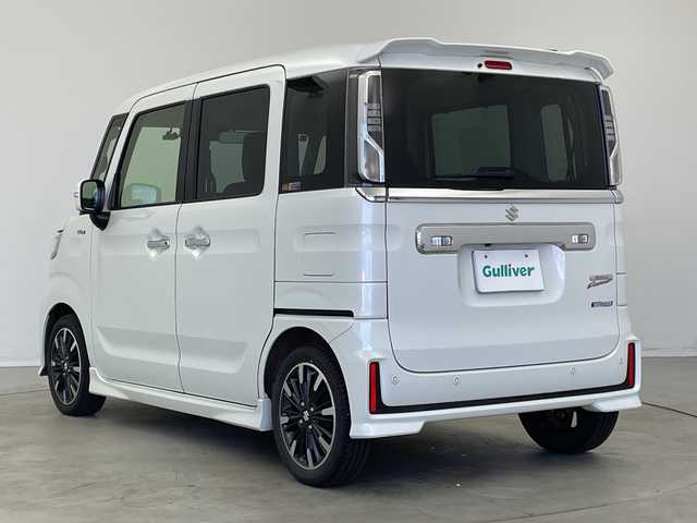 スズキ スペーシア カスタム HYBRID XS 新潟県 2022(令4)年 3.3万km ピュアホワイトP ワンオーナー/純正メモリナビ/　フルセグTV/Bluetooth/CD/DVD/USB/衝突被害軽減ブレーキ/レーンキープアシスト/レーダークルーズコントロール/ハーフレザーシート/D席シートヒーター/両側パワースライドドア/前後ドライブレコーダー/全方位モニター/ヘッドアップディスプレイ/ビルトインETC/コーナーセンサー/オートマチックハイビーム/LEDヘッドライト/アイドリングストップ/ステアリングスイッチ