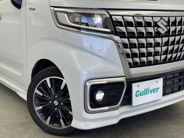 スズキ スペーシア カスタム HYBRID XS 新潟県 2022(令4)年 3.3万km ピュアホワイトP ワンオーナー/純正メモリナビ/　フルセグTV/Bluetooth/CD/DVD/USB/衝突被害軽減ブレーキ/レーンキープアシスト/レーダークルーズコントロール/ハーフレザーシート/D席シートヒーター/両側パワースライドドア/前後ドライブレコーダー/全方位モニター/ヘッドアップディスプレイ/ビルトインETC/コーナーセンサー/オートマチックハイビーム/LEDヘッドライト/アイドリングストップ/ステアリングスイッチ