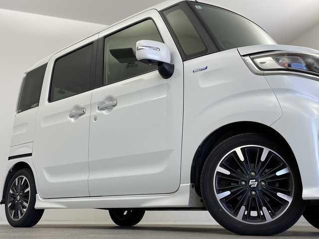 スズキ スペーシア カスタム HYBRID XS 新潟県 2022(令4)年 3.3万km ピュアホワイトP ワンオーナー/純正メモリナビ/　フルセグTV/Bluetooth/CD/DVD/USB/衝突被害軽減ブレーキ/レーンキープアシスト/レーダークルーズコントロール/ハーフレザーシート/D席シートヒーター/両側パワースライドドア/前後ドライブレコーダー/全方位モニター/ヘッドアップディスプレイ/ビルトインETC/コーナーセンサー/オートマチックハイビーム/LEDヘッドライト/アイドリングストップ/ステアリングスイッチ