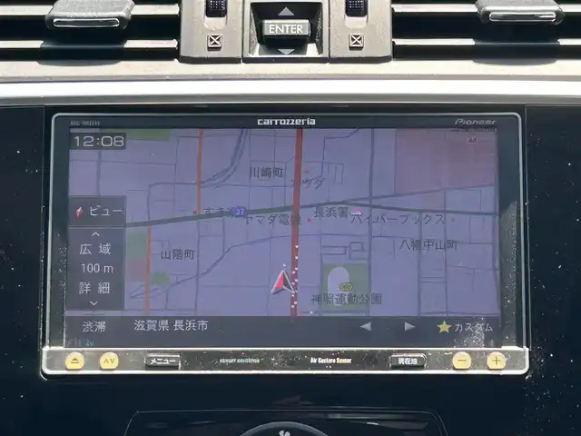 スバル レヴォーグ 1．6GT－S アイサイト 滋賀県 2014(平26)年 8.3万km クリスタルブラックシリカ 4WD(F4)/STiエアロ/STiホイール/7インチ純正ナビ【AVIC-MRZ099】/(FM/AM/CD/DVD/フルセグ/Bluetooth)/ETC/バックカメラ/アイサイト/・プリクラッシュブレーキアシスト	/・アクティブレーンキープ	/・全車速追従機能付クルーズコントロール/・ＡＴ誤発進抑制制御/積込冬タイヤ(純正ホイール付き)/電子パーキング/電動格納ミラー/アイドリングストップ/革巻きステアリング/ステアリングスイッチ/パドルシフト/オートライト/LEDヘッドライト/フロントフォグ/リアフォグ/フルオートエアコン/プッシュスタート/スマートキー/スペアキー/純正フロアマット/トノカバー
