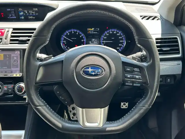 スバル レヴォーグ 1．6GT－S アイサイト 滋賀県 2014(平26)年 8.3万km クリスタルブラックシリカ 4WD(F4)/STiエアロ/STiホイール/7インチ純正ナビ【AVIC-MRZ099】/(FM/AM/CD/DVD/フルセグ/Bluetooth)/ETC/バックカメラ/アイサイト/・プリクラッシュブレーキアシスト	/・アクティブレーンキープ	/・全車速追従機能付クルーズコントロール/・ＡＴ誤発進抑制制御/積込冬タイヤ(純正ホイール付き)/電子パーキング/電動格納ミラー/アイドリングストップ/革巻きステアリング/ステアリングスイッチ/パドルシフト/オートライト/LEDヘッドライト/フロントフォグ/リアフォグ/フルオートエアコン/プッシュスタート/スマートキー/スペアキー/純正フロアマット/トノカバー