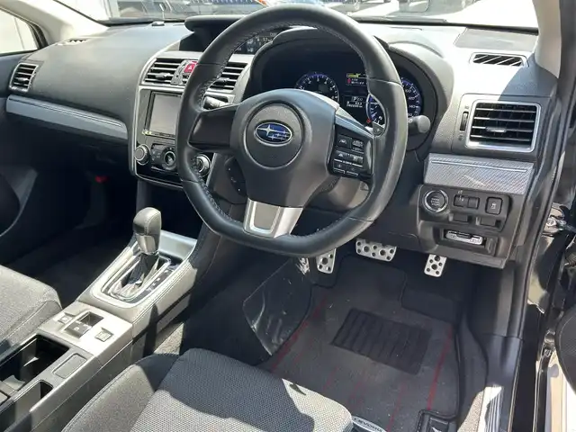 スバル レヴォーグ 1．6GT－S アイサイト 滋賀県 2014(平26)年 8.3万km クリスタルブラックシリカ 4WD(F4)/STiエアロ/STiホイール/7インチ純正ナビ【AVIC-MRZ099】/(FM/AM/CD/DVD/フルセグ/Bluetooth)/ETC/バックカメラ/アイサイト/・プリクラッシュブレーキアシスト	/・アクティブレーンキープ	/・全車速追従機能付クルーズコントロール/・ＡＴ誤発進抑制制御/積込冬タイヤ(純正ホイール付き)/電子パーキング/電動格納ミラー/アイドリングストップ/革巻きステアリング/ステアリングスイッチ/パドルシフト/オートライト/LEDヘッドライト/フロントフォグ/リアフォグ/フルオートエアコン/プッシュスタート/スマートキー/スペアキー/純正フロアマット/トノカバー