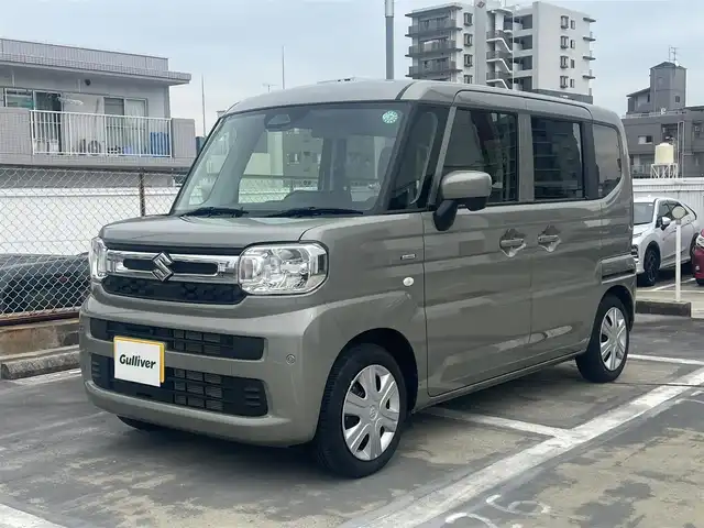 スズキ スペーシア HYBRID X 広島県 2024(令6)年 1.2万km モスグレーメタリック ワンオーナー/全方位モニター付メモリーナビゲーション/・スズキコネクト/・9インチHDディスプレイ/・フルセグTV/・AppleCarPlay/AndroidAuto/・全方位モニター用カメラ/・USBソケット/セーフティーパッケージ/・アダプティブクルーズコントロール/・車線維持支援機能/・電子パーキングブレーキ/・オートブレーキホールド/セーフティーサポート/両側パワースライドドア/フロントシートヒーター/パーソナルテーブル