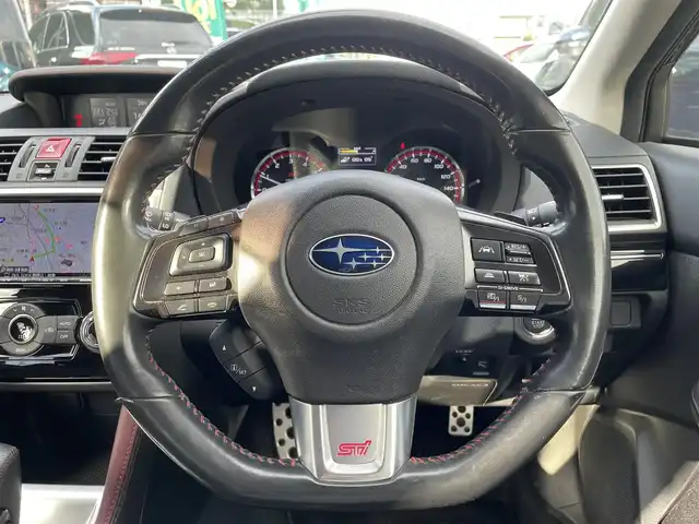 スバル レヴォーグ 2．0STIスポーツアイサイト 岐阜県 2017(平29)年 14.8万km ダークグレーメタリック 4WD/アイサイト/純正ナビ/【Bluetooth．AUX.SD.CD.DVD.AM/FMラジオ．】/レザーシート/パワーシート・シートメモリー付/シートヒーター/ダウンヒルアシストコントロール/スマートキー/バック・サイドカメラ/ETC/ドライブレコーダー/純正アルミホイール/LEDヘッドライト・オート機能付/フォグライト/ウィンカーミラー/純正フロアマット/積み込みスタッドレスタイヤ/取扱説明書/保証書