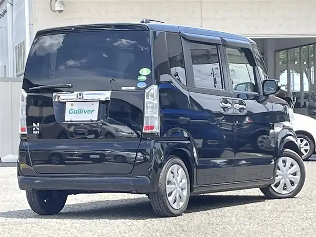 ホンダ Ｎ ＢＯＸ G Lパッケージ 宮城県 2015(平27)年 4.7万km スマートブラック ワンオーナー/メーカーナビ/TV(ワンセグ)/FM・AM/SD/AUX/CD・DVD/Bluetooth/USB/前後社外ドラレコ/サイドビューサポートミラー/後部補助ミラー/両側パワースライドドア/ETC/ドアバイザー/フロアカーペット/プッシュスタートボタン/横滑り防止スイッチ/社外スタッドレスタイヤ(155/65R14)