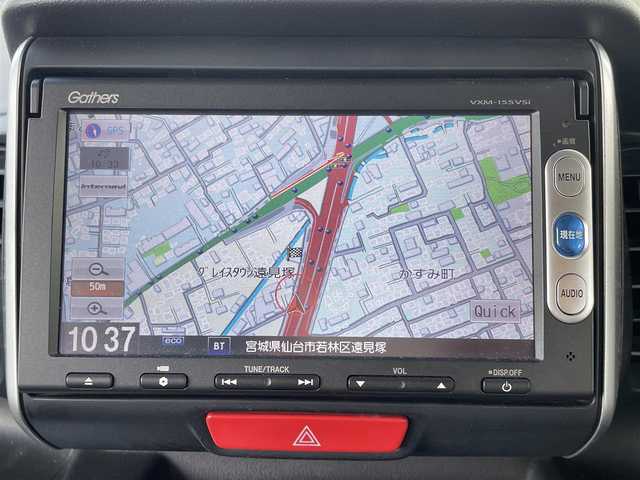 ホンダ Ｎ ＢＯＸ G Lパッケージ 宮城県 2015(平27)年 4.7万km スマートブラック ワンオーナー/メーカーナビ/TV(ワンセグ)/FM・AM/SD/AUX/CD・DVD/Bluetooth/USB/前後社外ドラレコ/サイドビューサポートミラー/後部補助ミラー/両側パワースライドドア/ETC/ドアバイザー/フロアカーペット/プッシュスタートボタン/横滑り防止スイッチ/社外スタッドレスタイヤ(155/65R14)