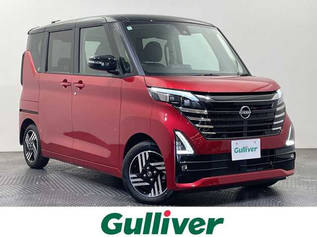 日産 ルークス HWS X プロパイロットED 愛媛県 2024(令6)年 0.3万km スパークリングレッド/ブラック ・純正9インチメモリーナビ/・フルセグテレビ/Bluetooth/・アラウンドビューモニター/・両側パワースライド/・LEDヘッドライト/・衝突被害軽減ブレーキ/・レーンキープシスト/・プロパイロット/・ドライブレコーダー/・スマートキー