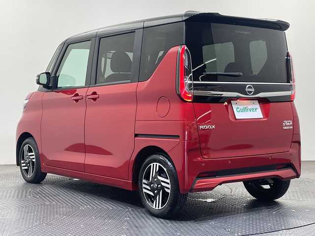日産 ルークス HWS X プロパイロットED 愛媛県 2024(令6)年 0.3万km スパークリングレッド/ブラック ・純正9インチメモリーナビ/・フルセグテレビ/Bluetooth/・アラウンドビューモニター/・両側パワースライド/・LEDヘッドライト/・衝突被害軽減ブレーキ/・レーンキープシスト/・プロパイロット/・ドライブレコーダー/・スマートキー
