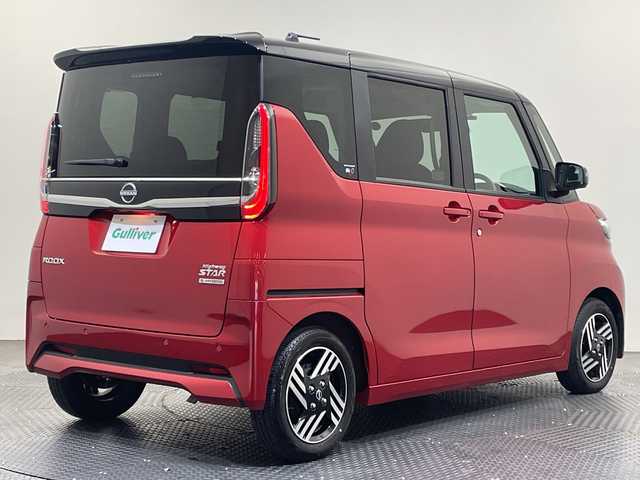 日産 ルークス HWS X プロパイロットED 愛媛県 2024(令6)年 0.3万km スパークリングレッド/ブラック ・純正9インチメモリーナビ/・フルセグテレビ/Bluetooth/・アラウンドビューモニター/・両側パワースライド/・LEDヘッドライト/・衝突被害軽減ブレーキ/・レーンキープシスト/・プロパイロット/・ドライブレコーダー/・スマートキー