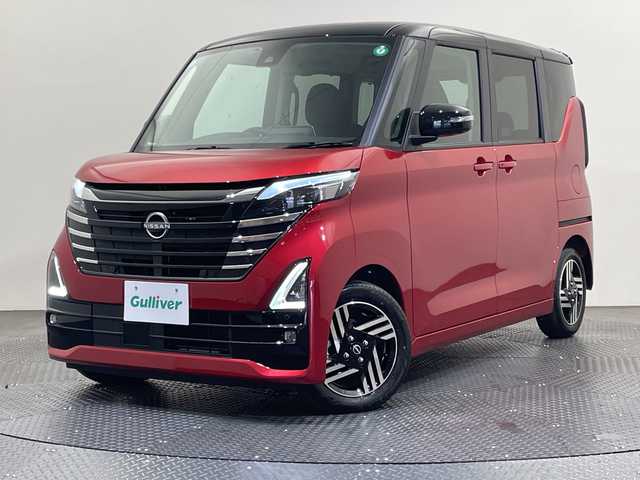 日産 ルークス HWS X プロパイロットED 愛媛県 2024(令6)年 0.3万km スパークリングレッド/ブラック ・純正9インチメモリーナビ/・フルセグテレビ/Bluetooth/・アラウンドビューモニター/・両側パワースライド/・LEDヘッドライト/・衝突被害軽減ブレーキ/・レーンキープシスト/・プロパイロット/・ドライブレコーダー/・スマートキー