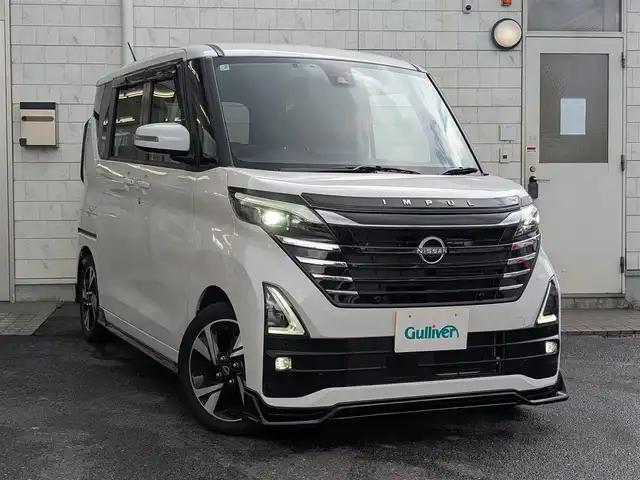 日産 ルークス HWS Gターボ プロパイロットED 埼玉県 2025(令7)年 0.4万km ホワイトパール ワンオーナー/IMPULエアロ(フロント、サイド、リア)/純正ナビ/フルセグテレビ/バックカメラ/アラウンドビュー/クルーズコントロール追従機能付き（プロパイロット）/IMPULドアバイザー/IMPULフロアマット/プッシュスタート/両側パワースライドドア/ETC/LEDヘッドライト/スマートキー×2