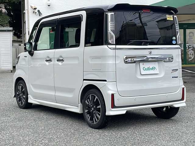 スズキ スペーシア カスタム HYBRID XS ターボ 大阪府 2018(平30)年 5.6万km 白 ワンオーナー/純正SDナビ/・DVD/CD/FM/AM/Bluetooth/・フルセグテレビ/ETC/ドライブレコーダー/ステアリングリモコン/パドルシフト/シートヒーター（D席+N席）/両側パワースライドドア/コーナーセンサー/LEDヘッドライト/オートライト/オートエアコン/スマートキー×2/プッシュスタート/12V電源/純正15インチアルミホイール/純正フロアマット/電動格納ミラー/ドアバイザー/取扱説明書/ナビ取扱説明書/保証書